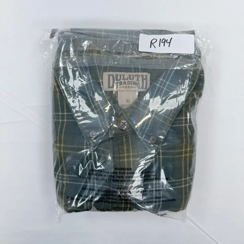 Duluth Trading Free Swinging Flannel Shirt Mens XL Green Plaid Relaxed 52007‎ - Picture 6 of 6